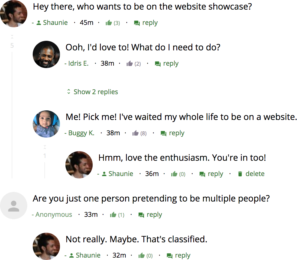 People commenting intuitively